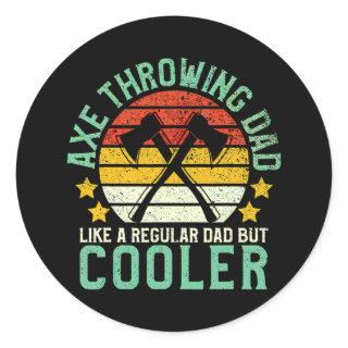 Vintage Axe Throwing Dad Father's Day  Classic Round Sticker