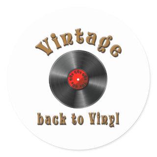 Vintage - Back to Vinyl, the record is back Classic Round Sticker