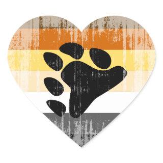 Vintage Bear Pride Heart Sticker
