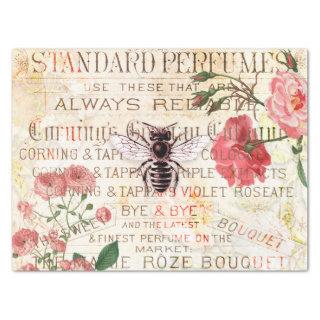 Vintage Bee and Roses Decoupage Tissue Paper