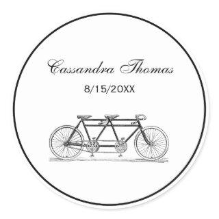 Vintage Bicycle Built For Two / Tandem Bike Classic Round Sticker