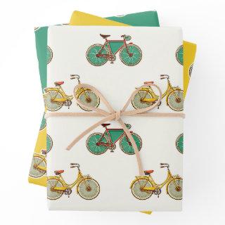 Vintage bicycle for sport. Retro bike pattern  Sheets