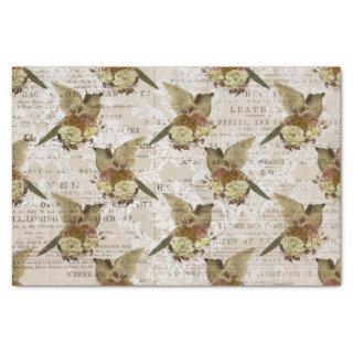 Vintage Bird Ephemera Decoupage Tissue Paper