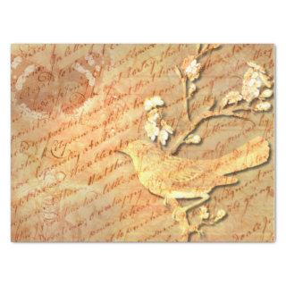 Vintage Bird & Script A Shabby Chic Decoupage Tissue Paper