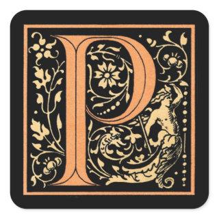 Vintage Black & Gold Letter ‘P’ - Sticker