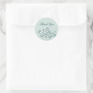 Vintage Blooms Wedding Closure Sticker - Teal