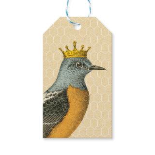 Vintage Blue Bird with Gold Crown Gift Tags