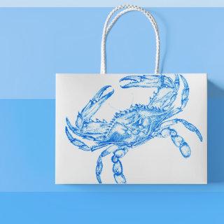 Vintage  blue  crab large gift bag
