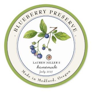 Vintage Blueberry Jam jar Canning label