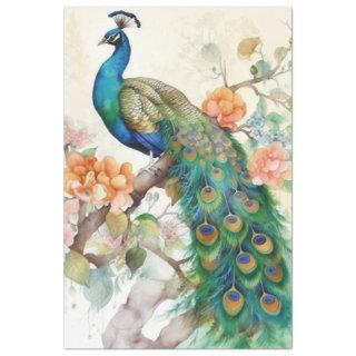 Vintage Boho Peacock Peacocks Decoupage Tissue Paper