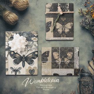 Vintage Botanical Moth Collage Halloween  Sheets