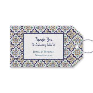 Vintage Botanical Ornamental Tiles Pattern Gift Tags