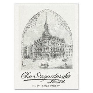 Vintage Building French Script Decoupage Furniture Tissue Paper