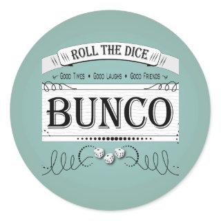 Vintage Bunco Design Classic Round Sticker