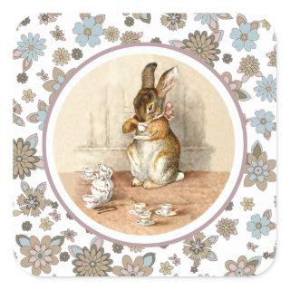 Vintage Bunny Easter  Square Sticker