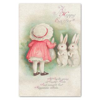 Vintage Bunny Rabbits Easter Greeting Tissue Paper