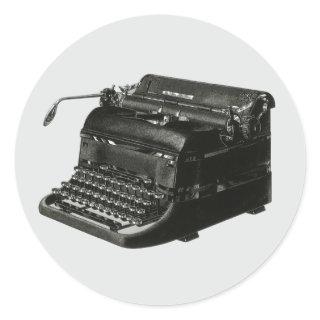 Vintage Business, Antique Office Manual Typewriter Classic Round Sticker