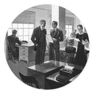 Vintage Business, Executive Businessmen Office Classic Round Sticker