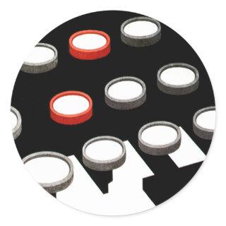 Vintage Business Old Fashioned Typewriter Keyboard Classic Round Sticker