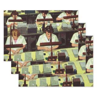 Vintage Business, Telephone Assembly Line Workers  Sheets