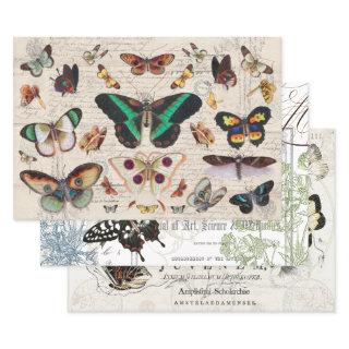 VINTAGE BUTTERFLYS HEAVY WEIGHT DECOUPAGE PRINTS  SHEETS