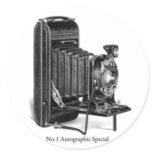 Vintage Camera Photograpy No.1 Autographic Special Classic Round Sticker
