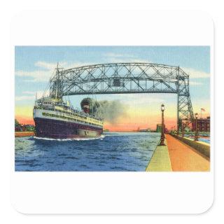 Vintage Canal Park Duluth, MN Square Sticker