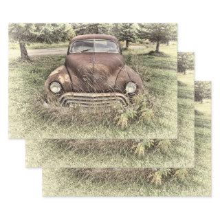 Vintage Car Antique Old Rustic Sepia Decoupage  Sheets