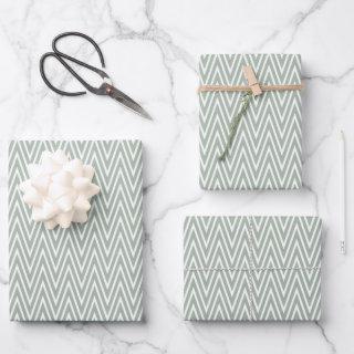Vintage Celadon Green Zigzag  Sheets