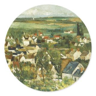 Vintage Cezanne Panoramic view of Auvers-sur-Oise Classic Round Sticker