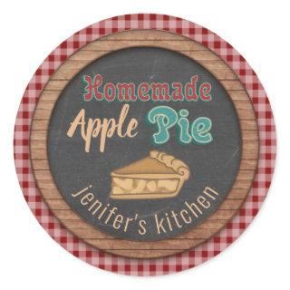 Vintage chalkboard typography homemade apple pie classic round sticker