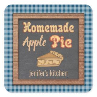Vintage chalkboard typography homemade apple pie square sticker