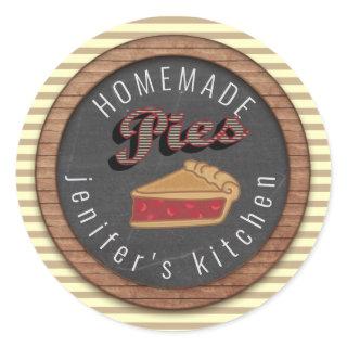 Vintage chalkboard typography homemade pies classic round sticker
