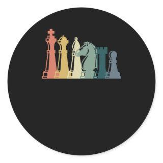 Vintage Chess Tee  Retro Chess Design - Chess Classic Round Sticker