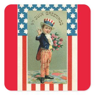 Vintage Child As Uncle Sam Sticker
