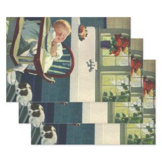 Vintage Children, Baby Sleeping Highchair Kitchen  Sheets