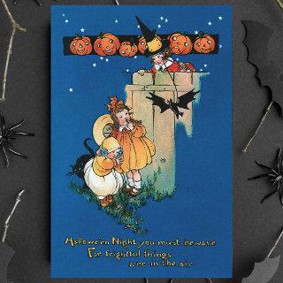 Vintage Children with Pumpkins and Halloween Verse Tissue Paper