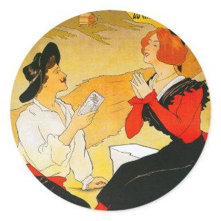 Vintage Chocolat Vincent Ad Classic Round Sticker
