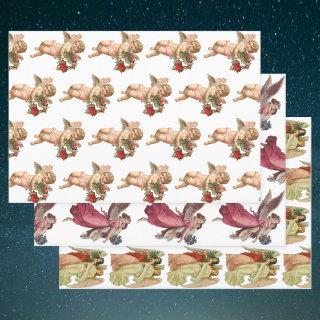 Vintage Christmas, 3 different Victorian Angels  Sheets