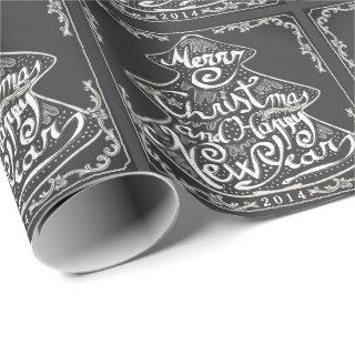 VINTAGE CHRISTMAS CHALKBOARD TREE GIFT WRAPPING