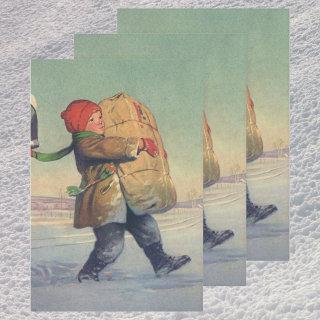 Vintage Christmas, Child with Large Package  Sheets