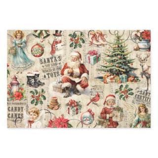 Vintage Christmas Collage Decoupage  Sheets