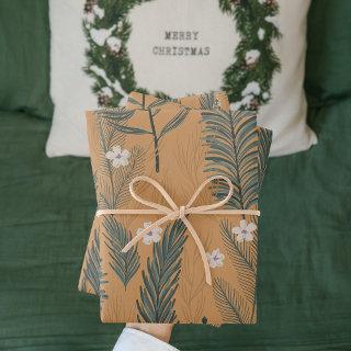 Vintage Christmas Green  Pine Tree Pattern    Sheets