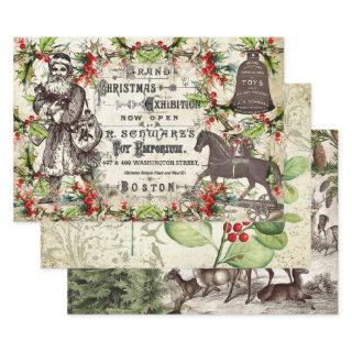 VINTAGE CHRISTMAS HEAVY WEIGHT DECOUPAGE PRINTS  SHEETS