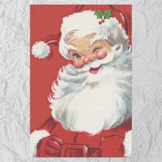 Vintage Christmas, Jolly Winking Santa Claus Tissue Paper