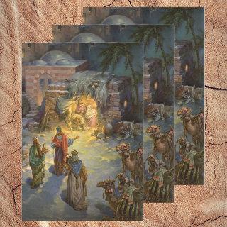 Vintage Christmas Nativity with Visiting Magi  Sheets