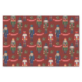 Vintage Christmas Nutcrackers Merry Christmas Red Tissue Paper