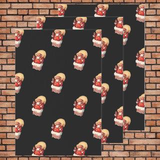 Vintage Christmas Pattern, Jolly Santa Claus  Sheets