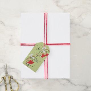 Vintage Christmas, Santa Claus Chef with Dinner Gift Tags