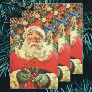 Vintage Christmas, Santa Claus in Sleigh with Toys  Sheets
